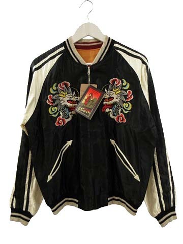 未使用品 テーラートーヨー TAILOR TOYO 東洋 リバーシブル スカジャン TT15682 ホワイトドラゴン イーグル 白龍 鷲 スーベニア M拍卖