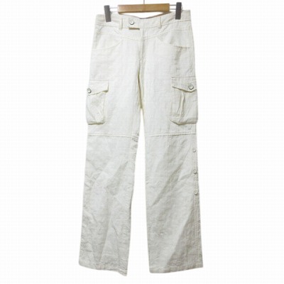 センソユニコ Senso unico Dw2R ディダヴルトゥアール カーゴパンツ ロールアップ カモフラ 迷彩 38 M相当 アイボリー X レディース拍卖