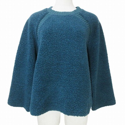 リーバイス Levi's MADE&CRAFT 美品 小さいサイズ ラグランボアプルオーバー ニット セーター 厚手 長袖 XS 緑 グリーン X レディース拍卖