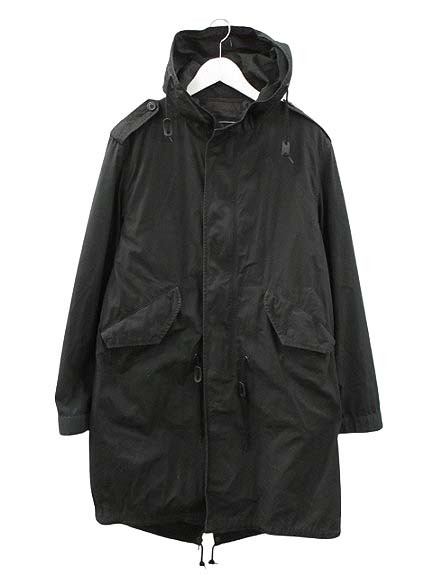 アルファ ALPHA モッズコート フィッシュテール ライナー付き M ブラック ジップアップ アウター メンズ拍卖