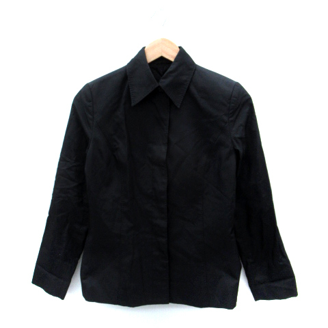 アナイ ANAYI ステンカラージャケット ミドル丈 シルク 36 S 黒 ブラック /SM15 レディース拍卖