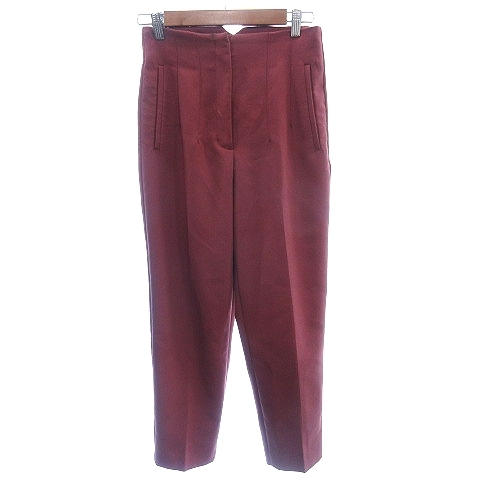 ザラ ZARA テーパードパンツ センタープレス S 赤 レッド /AU ●RY レディース拍卖