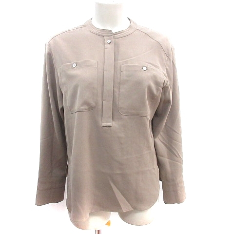 ボッシュ BOSCH シャツ ブラウス ノーカラー 長袖 36 S 茶 ブラウン /AU レディース拍卖