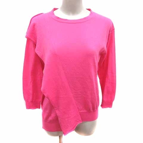 ズッカ zucca ニット カットソー フリル 長袖 M ピンク /YK レディース拍卖