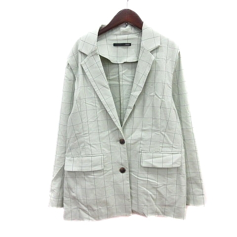 ヘザー Heather チェスターコート チェック 2way ベスト F 黄緑 ライトグリーン /MN レディース拍卖