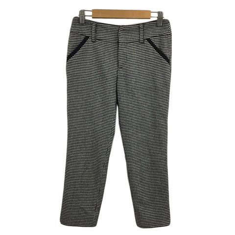 インディヴィ INDIVI パンツ テーパード クロップド 千鳥格子 ウール 05 黒 白 ブラック ホワイト レディース拍卖