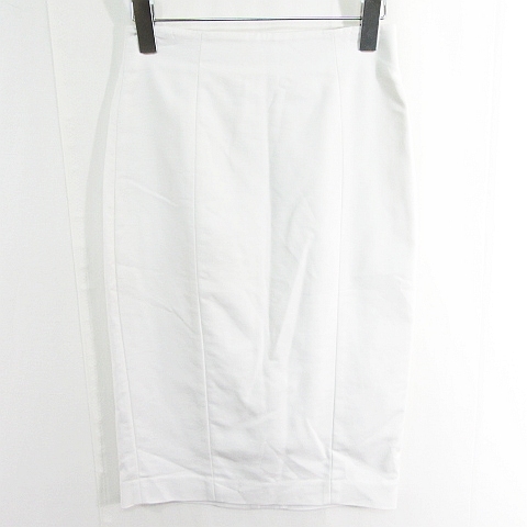 バナナリパブリック BANANA REPUBLIC タイト スカート 膝下丈 ストレッチ 綿 0 ホワイト 小さいサイズ kz11784 レディース拍卖