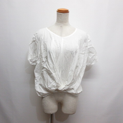 ユナイテッドアローズ A DAY IN THE LIFE UNITED ARROWS 半袖 ブラウス プルオーバー 白 ホワイト 透け感 日本製 レディース拍卖