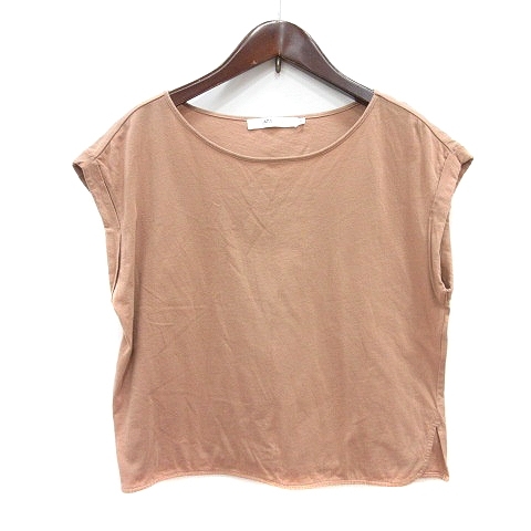 アズールバイマウジー AZUL by moussy カットソー クルーネック フレンチスリーブ S ベージュ /MN ●RY レディース拍卖