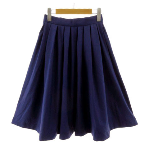 アーバンリサーチ URBAN RESEARCH ボックスタックフレアスカート WL-31406004F ミディ丈 ウエストゴム ネイビーパープル ONE拍卖