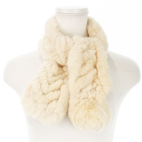 ムーンバット MOONBAT ファーマフラー ティペット ラビットファー 毛皮 ベージュ /MN7 ■GY11 レディース拍卖