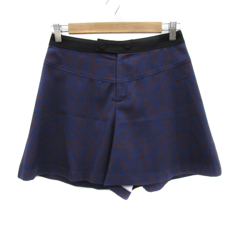 タラジャーモン TARA JARMON Mademoiselle TARA キュロットパンツ ショートパンツ 総柄 38 M マルチカラー 紫 パープル レディース拍卖