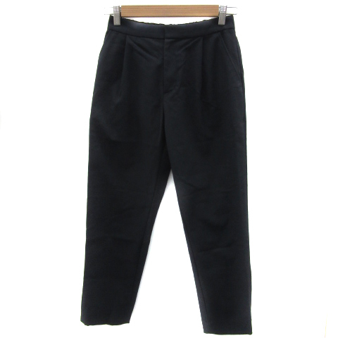 ロペ ROPE タックテーパードパンツ アンクル丈 無地 36 S 紺 ネイビー /YS12 レディース拍卖