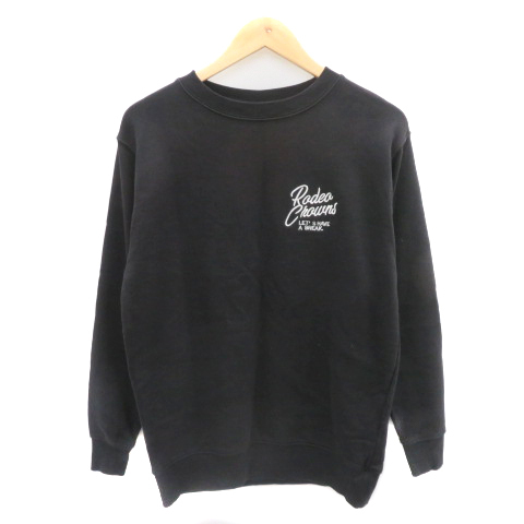 RODEO CROWNS WIDE BOWL RCWB トレーナー スウェット 長袖 刺? オーバーサイズ M マルチカラー 黒 ブラック 白 ホワイト メンズ拍卖
