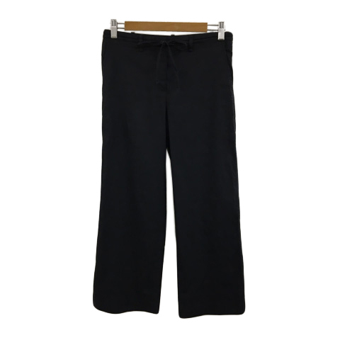 セオリー Theory パンツ クロップド リネン 無地 ストレッチ P 黒 ブラック レディース拍卖