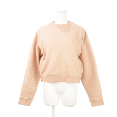 アクネ ストゥディオズ Acne Studios トレーナー スウェット クルーネック 長袖 サイドジップ 裏起毛 小さいサイズ XXS ピンクベージュ拍卖