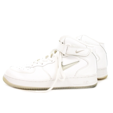 ナイキ NIKE AIR FORCE 1 MID スニーカー バッシュ ハイカット ロゴ バスケットボール 28cm 白 ホワイト DZ2672-101 ■GY18 メンズ拍卖