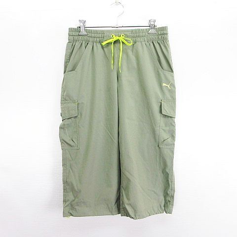 プーマ PUMA 508108 カーゴパンツ ボトムス クロップド ウーブンパンツ ロゴ M カーキ スポーツウェア ※EKM レディース拍卖