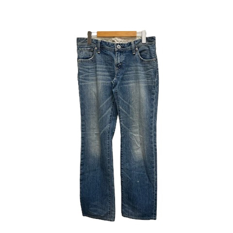 リーバイス Levi's デニム ジーンズ ウォッシュ加工 ストレート パッチ W26 L32 インディゴブルー レディース拍卖