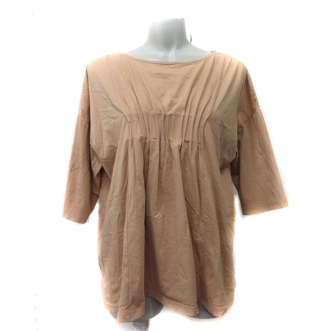 ミエット miette カットソー 五分袖 M ベージュ /YI レディース拍卖