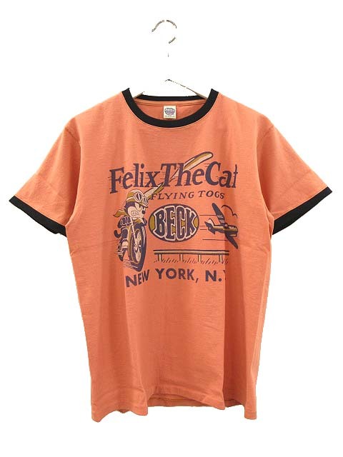 未使用品 トイズマッコイ TOYS McCOY リンガー Tシャツ フィリックス プリント FELIX THE CAT BECK TMC2503 キャロット M メンズ拍卖