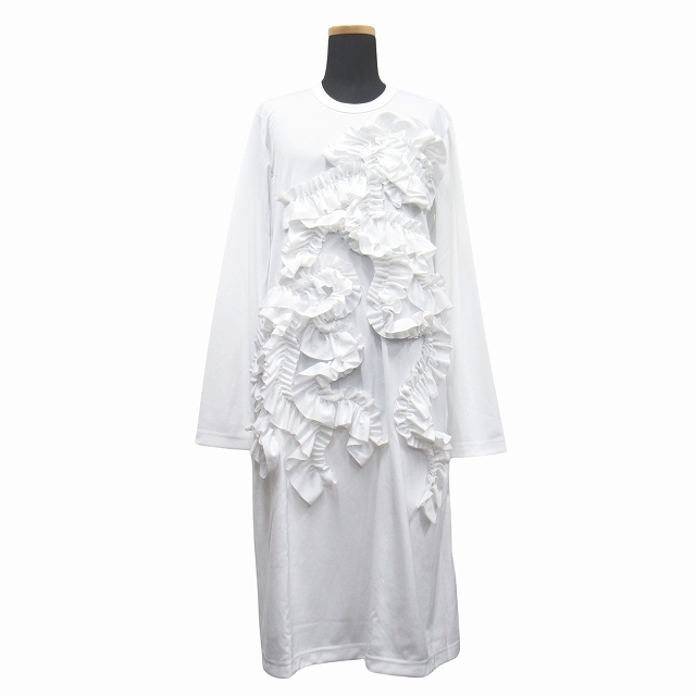 未使用品 20AW コムデギャルソン COMME des GARCONS フリル ロング ワンピース ドレス カットソー 長袖 AD2020 RF-T020 サイズS拍卖