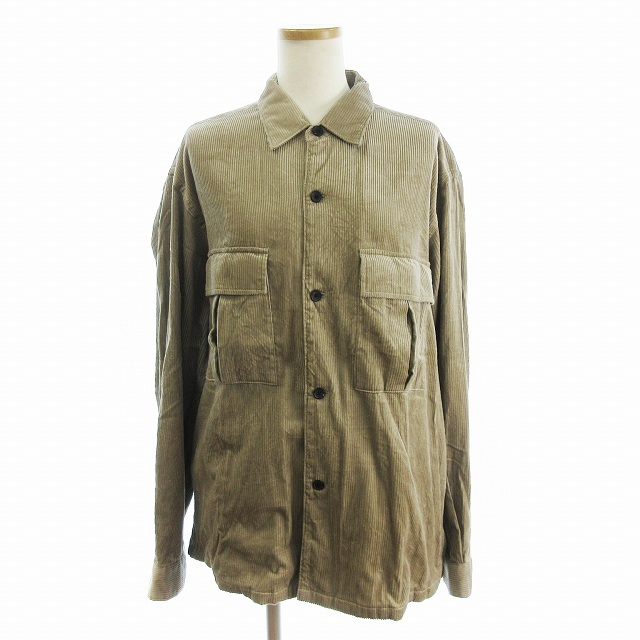 ユナイテッドアローズ 美品 シャツ ブラウス 長袖 1125-139-2802 コーデュロイ コットン ベージュ L レディース拍卖