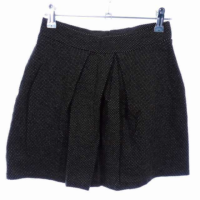 ニトカ nitca フレアスカート ミニ タック ウエストゴム 水玉 ドット F 茶 ブラウン ボトムス /T2 レディース拍卖