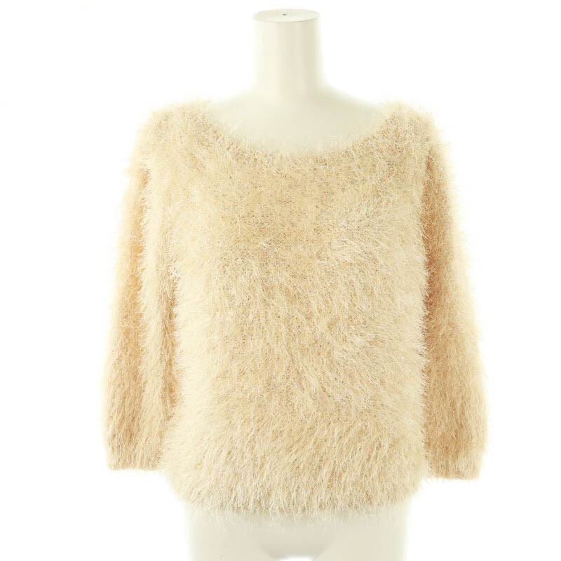 アナイ ANAYI 25SS ラメシャギー プルオーバー ニット カットソー 38 ベージュ シルバー色 /MI ■OS レディース拍卖