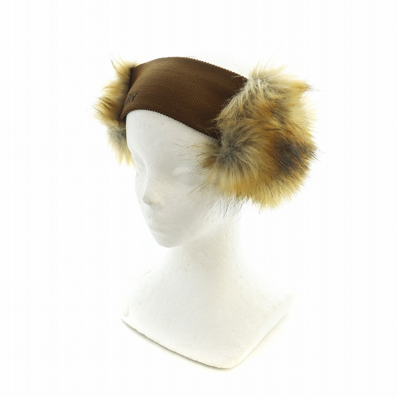 トーガ TOGA ビリリース VIRILIS 毛皮 ヘッドバンド フォックスファー ロゴ ワンサイズ 茶 ブラウン ■GY30 /MQ メンズ拍卖