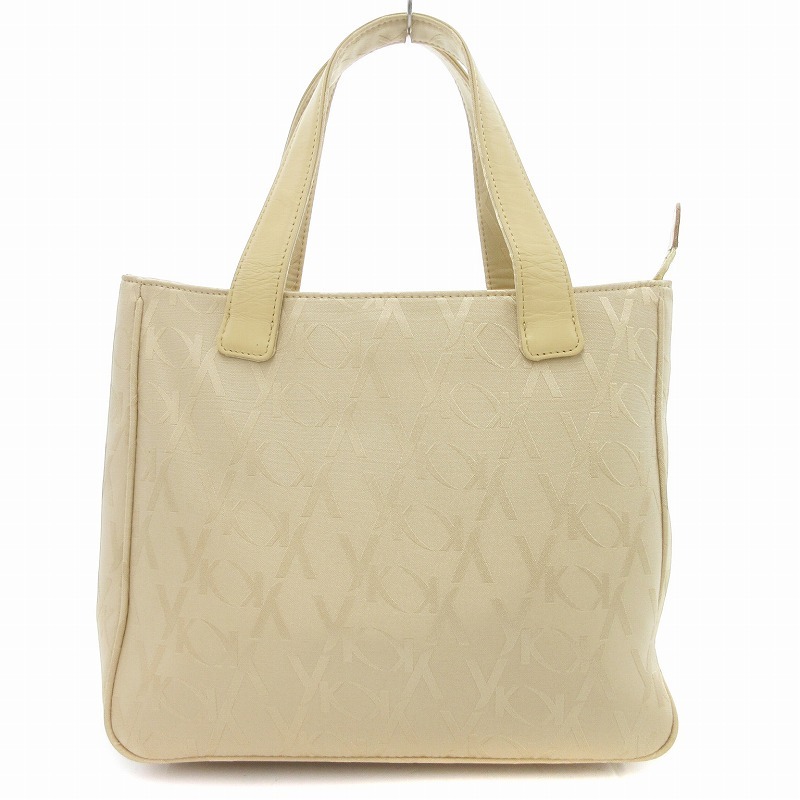 ユミカツラ YUMI KATSURA ハンドバッグ キャンバス ロゴ 総柄 ベージュ /JS ■GY11 レディース拍卖