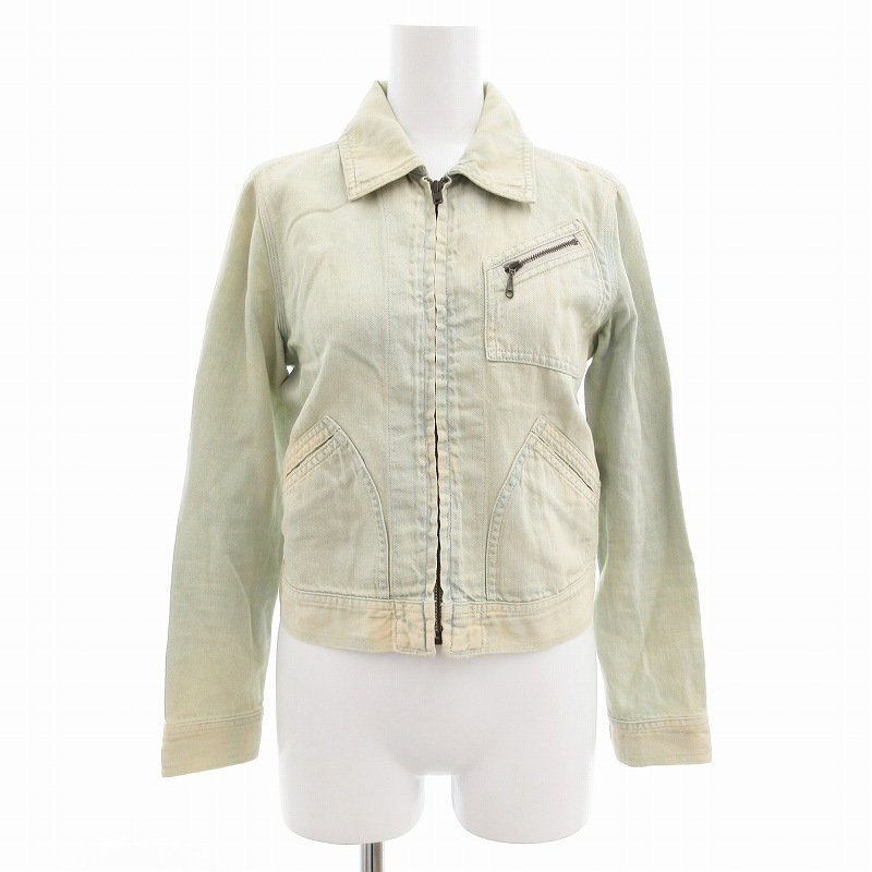 ラルフローレン RALPH LAUREN デニムジャケット ジージャン ヴィンテージ加工 TALONジップ XS グレー /AE レディース拍卖