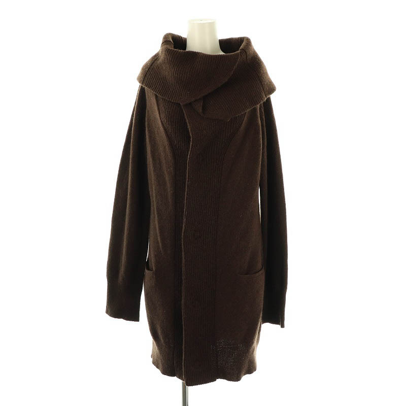 ズッカ zucca ウールスナップボタンロングカーディガン ニット M ブラウン /DO ■OS レディース拍卖