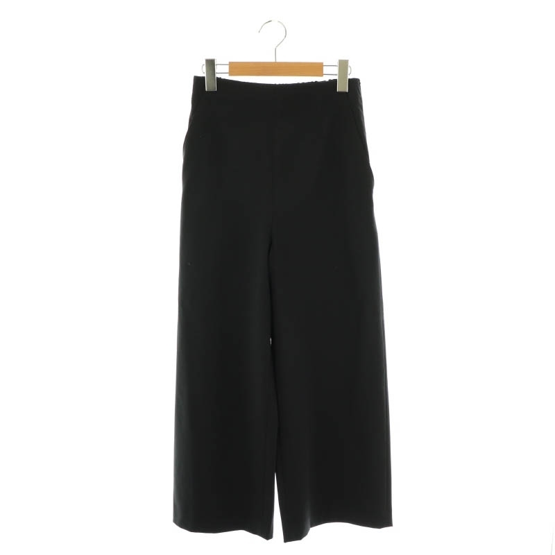 マカフィー MACPHEE トゥモローランド 23AW ウールポリエステルストレッチ ワイドクロップドパンツ 32 濃紺 /CX ■OS レディース拍卖