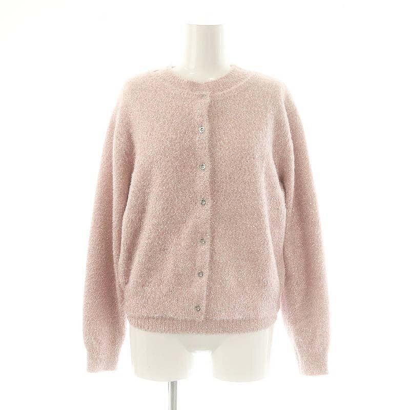 アプワイザーリッシェ アンサンブルニット キラキラプルオーバー&カーディガン ノースリーブカットソー ナイロン 2 ピンク レディース拍卖