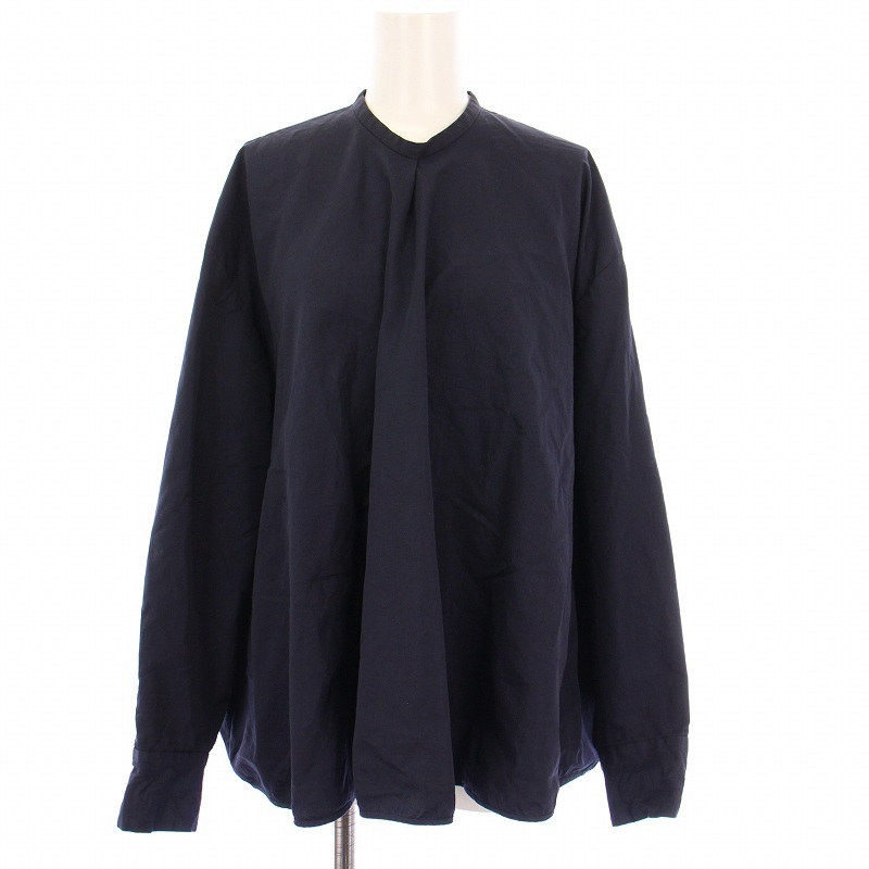 ブラミンク BLAMINK ブラウス カットソー プルオーバー リボン 長袖 コットンシルク 36 ネイビー 7921-230-0095 /KH レディース拍卖