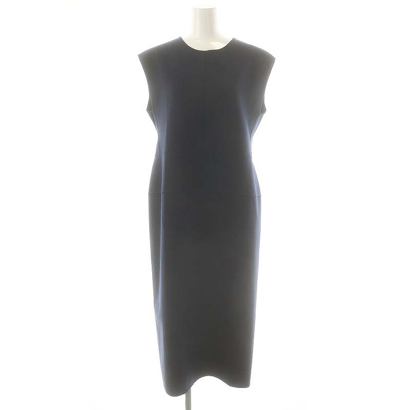 ドゥロワー Drawer FALL1 ケヌキノースリーブワンピース ウール混 36 紺 /MI ■OS ■SH レディース拍卖