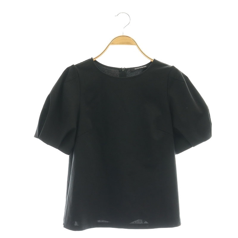 エムプルミエ ブラック M-Premier BLACK ボリュームスリーブトップス ブラウス 半袖 36 黒 ブラック /AT ■OS レディース拍卖
