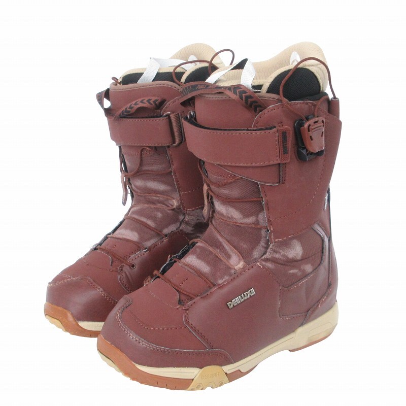 ディーラックス DEELUXE スノーボードブーツ ロゴ プレート 茶 ブラウン 24.5 靴 メンズ レディース拍卖