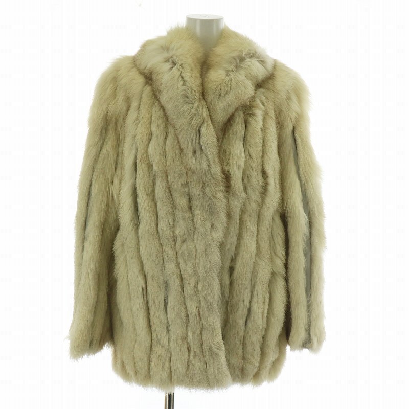 サガフォックス SAGA FOX 銀サガ ロティニー ROTINY ファーコート アウター 毛皮 フォックス ミドル 9 M 白 ホワイト 茶色 ブラウン拍卖