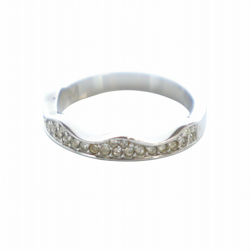 スワロフスキー SWAROVSKI 指輪 リング アクセサリー ラインストーン ウェーブ ロゴ M 13号 シルバー色 ■GY18 /MQ レディース拍卖