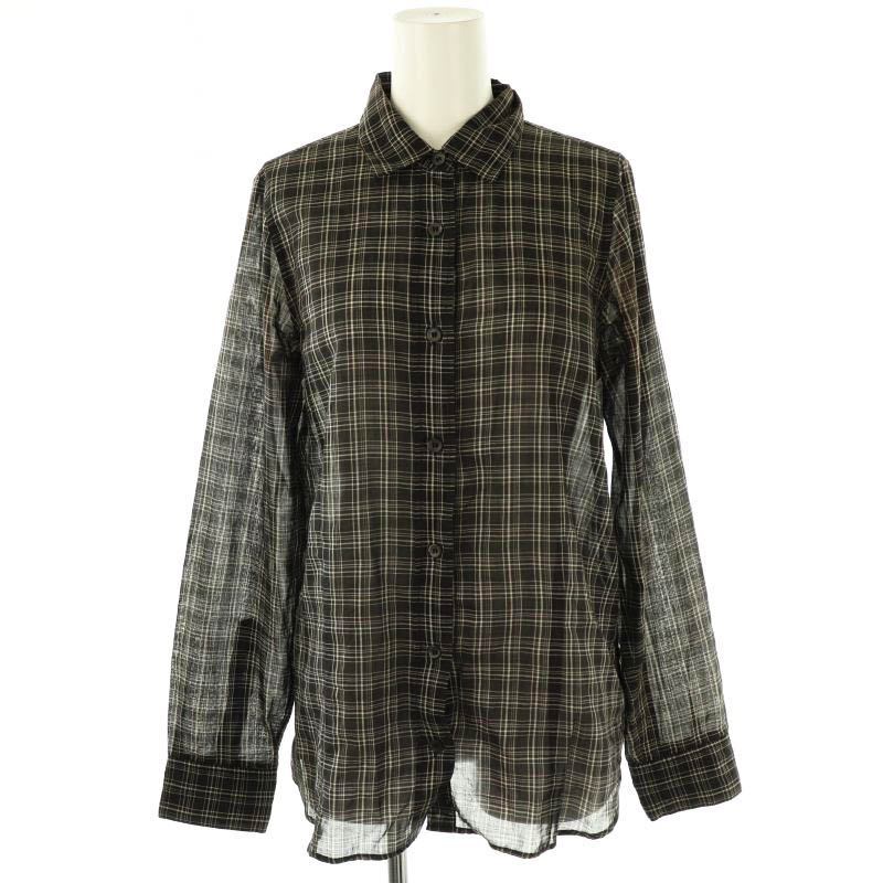 ドリスヴァンノッテン DRIES VAN NOTEN ライトコットンチェックシャツ 長袖 36 ブラック /DO ■OS ■SH レディース拍卖