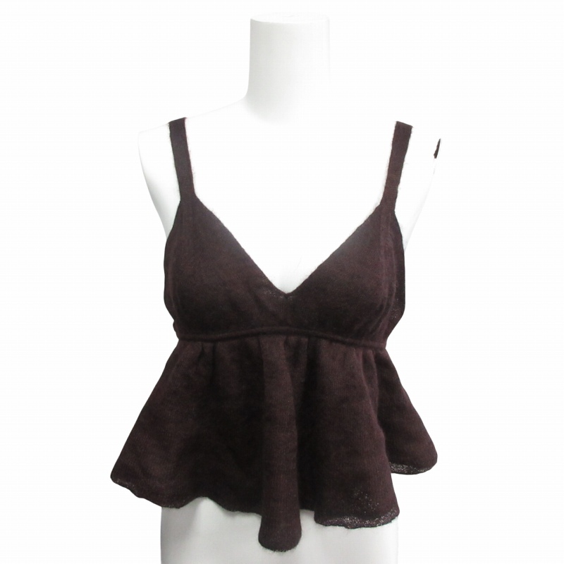 アンフィル unfil 24AW extrakid mohair & silk camisole top WFFL-UW102 モヘアシルク ニットキャミソール ブラウン サイズ1 IBO70拍卖