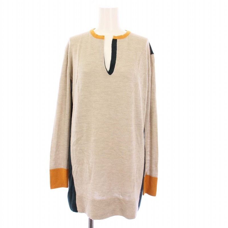 ザロウ THE ROW ニット セーター 長袖 カシミヤシルク XS ベージュ グリーン /KH レディース拍卖