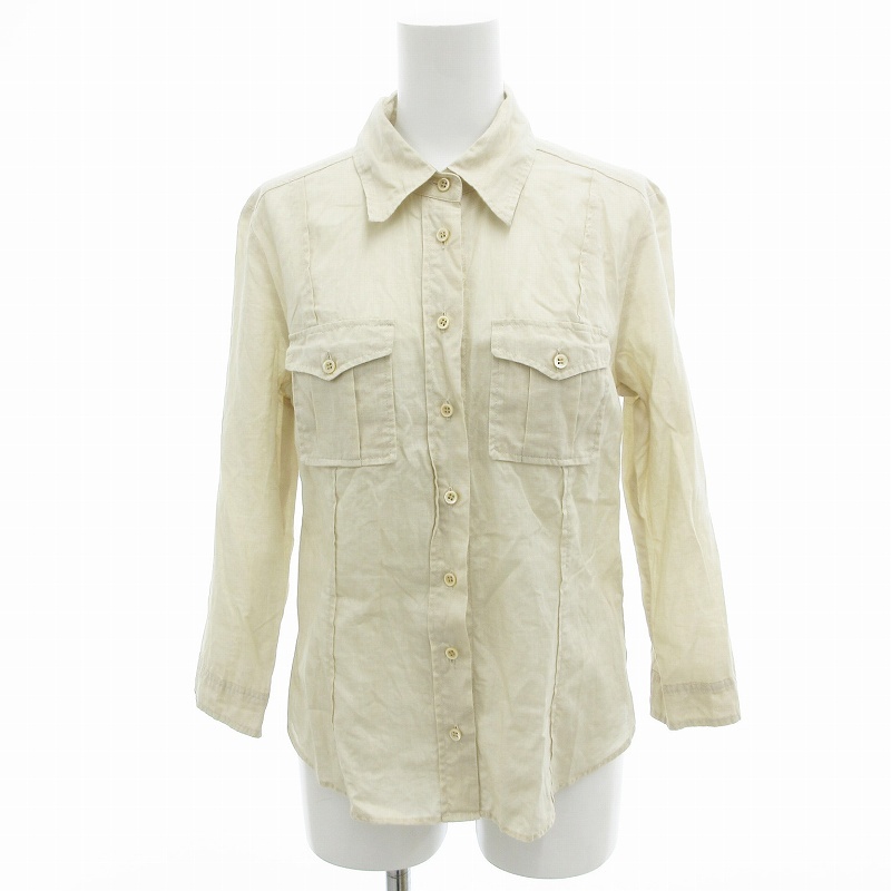 ボディドレッシングデラックス BODY DRESSING Deluxe シャツ 長袖 麻 リネン 38 アイボリー /OU レディース拍卖