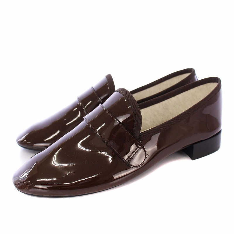レペット Repetto Michael gomme Loafers ローファー エナメル 36.5 茶 /KH レディース拍卖