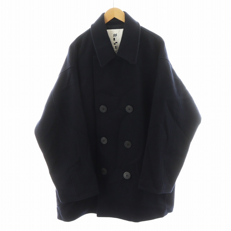 ノーティカ NAUTICA ピーコート Pコート ロング丈 ウール アウター XL 紺 ネイビー 203-1569 /AN15 メンズ拍卖