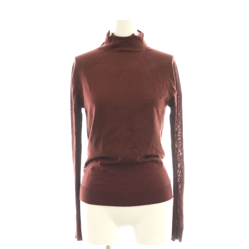 アニエスベー agnes b. ウール ハイネック ニット カットソー 1 小豆色 /AT ■OS レディース拍卖