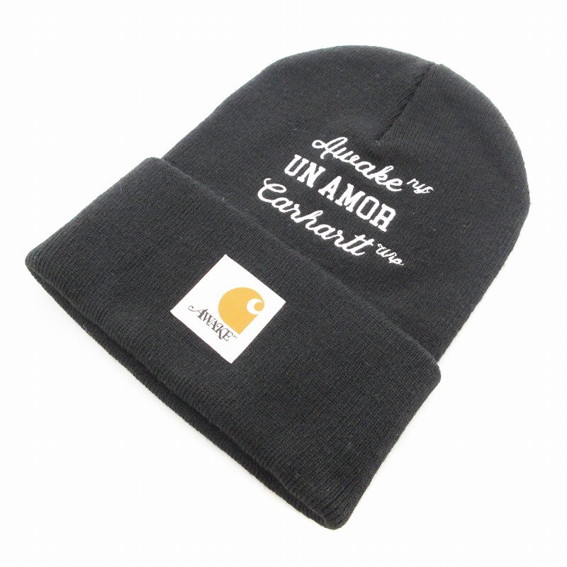 カーハート carhartt アウェイクニューヨーク WIP Un Amor Beanie ビーニー ニットキャップ 黒 ブラック /UO ■AD メンズ拍卖