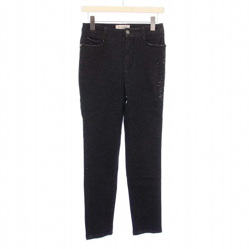 ジェントリーポルトフィーノ gentryportofino デニムパンツ ジーンズ ジップフライ ストレッチ ラインストーン 装飾 38 インディゴ拍卖